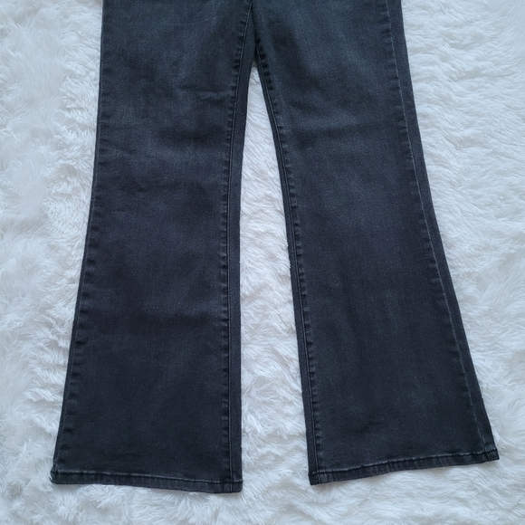 High Rise Stretch Front Patch Pocket Black Denim Trousers Jeans Size 12 - Picture 9 of 13